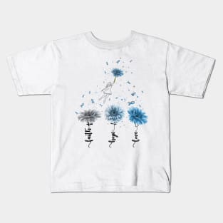 Diabetes awareness Faith Hope Love Sunflower Type 1 Diabetes Gifts Kids T-Shirt